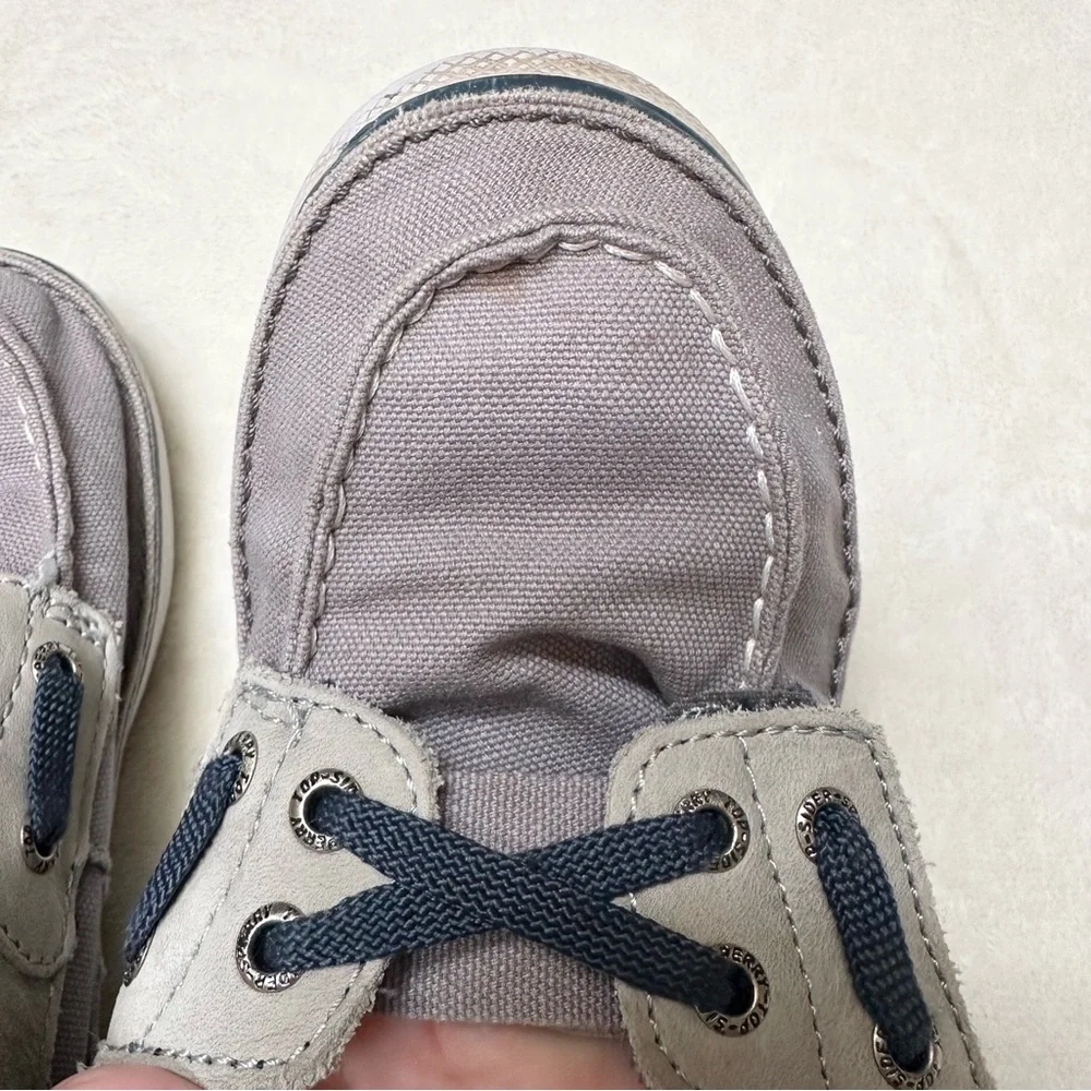 Sperry Kids Moccasins in Gray and Navy
